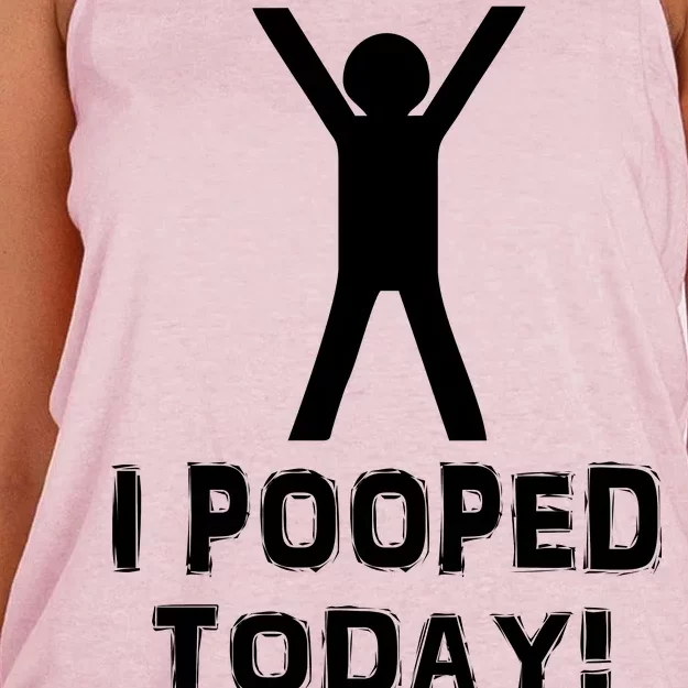 I Pooped Today Funny Humor Women's Knotted Racerback Tank