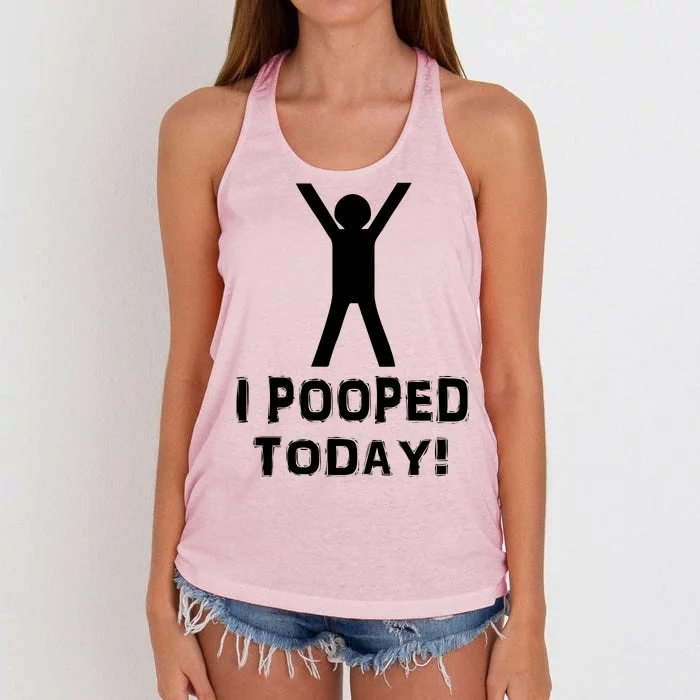 I Pooped Today Funny Humor Women's Knotted Racerback Tank