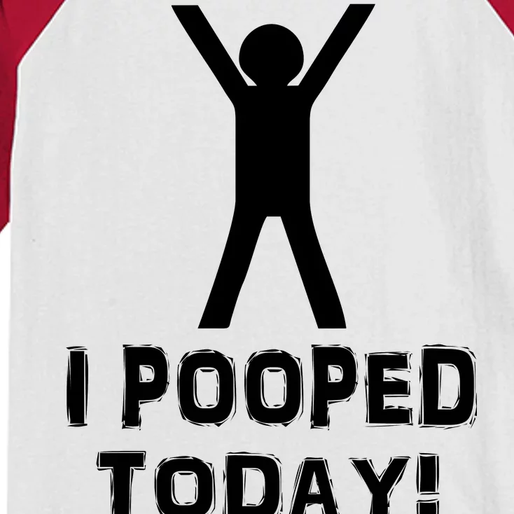 I Pooped Today Funny Humor Kids Colorblock Raglan Jersey