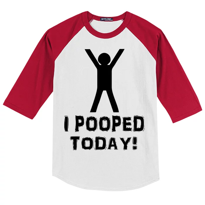 I Pooped Today Funny Humor Kids Colorblock Raglan Jersey