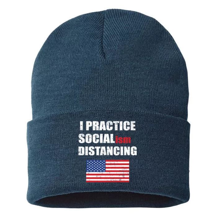 I Practiced Socialism Distancing Sustainable Knit Beanie