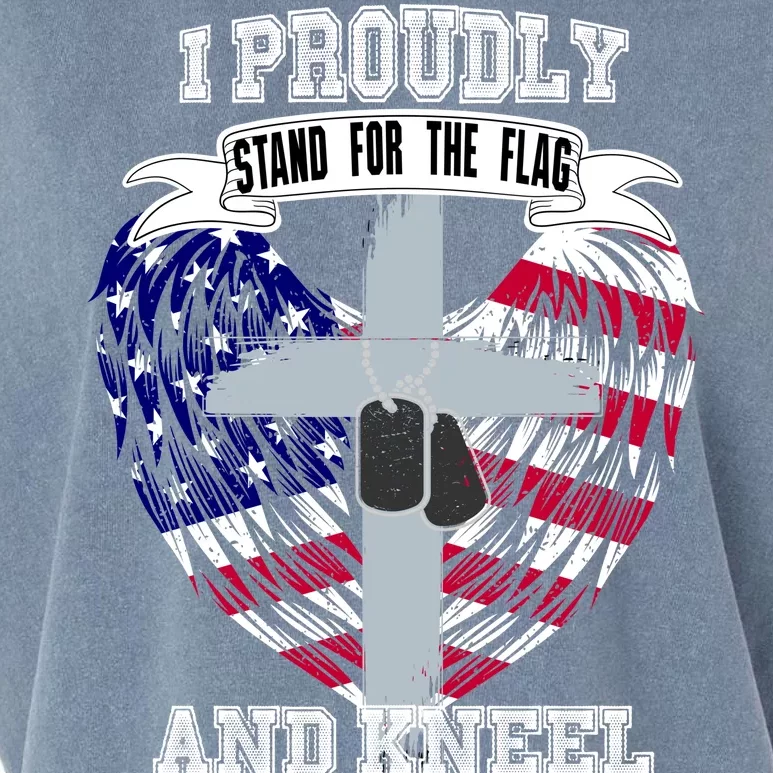 I Proudly Stand For The Flag And Kneel For The Cross Garment-Dyed Women's Muscle Tee