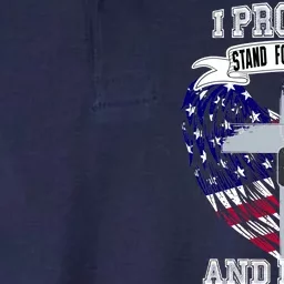 I Proudly Stand For The Flag And Kneel For The Cross Softstyle Adult Sport Polo