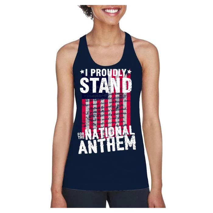 I Proudly Stand For The National Anthem Pledge Women's Racerback Tank