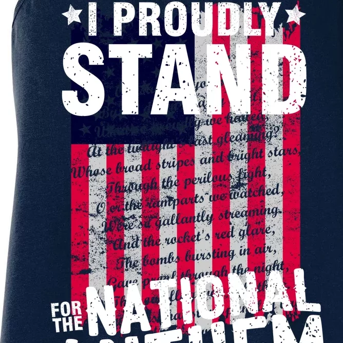 I Proudly Stand For The National Anthem Pledge Women's Racerback Tank