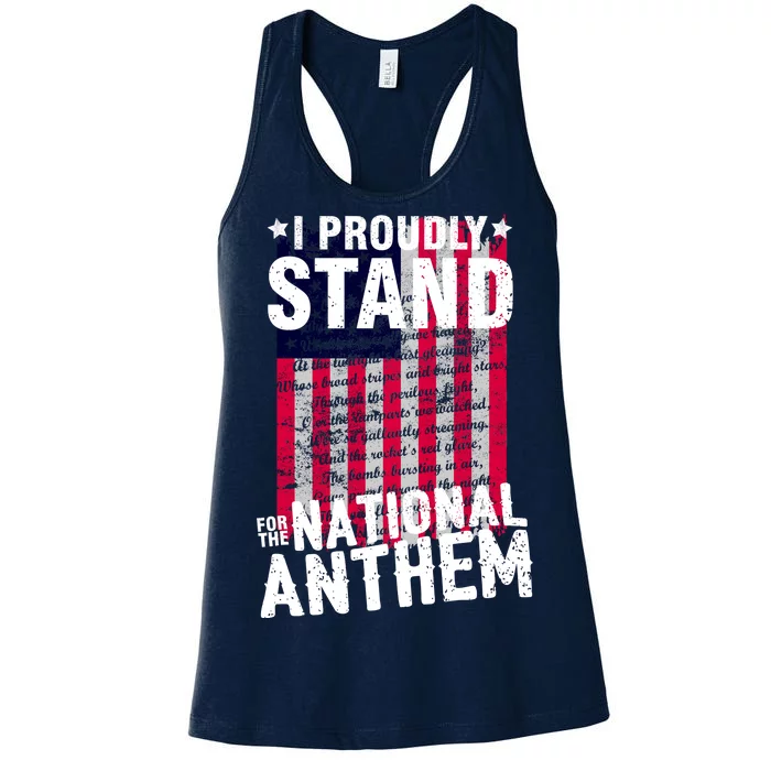 I Proudly Stand For The National Anthem Pledge Women's Racerback Tank