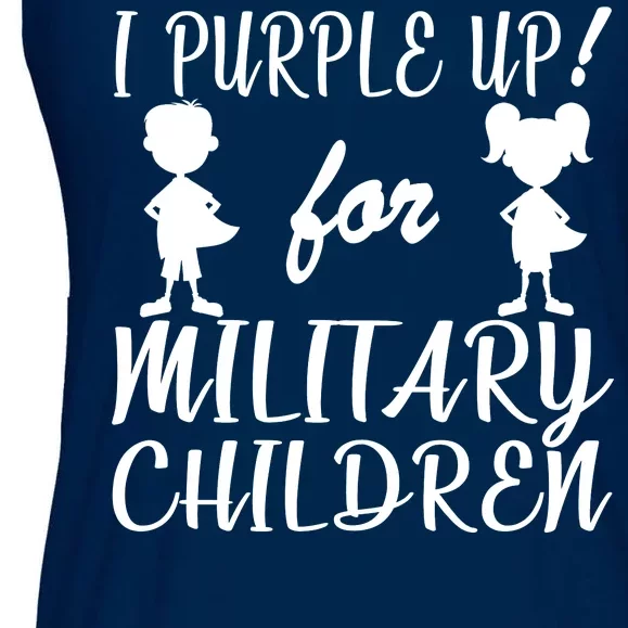 I Purple Up For Military Children Month Ladies Essential Flowy Tank