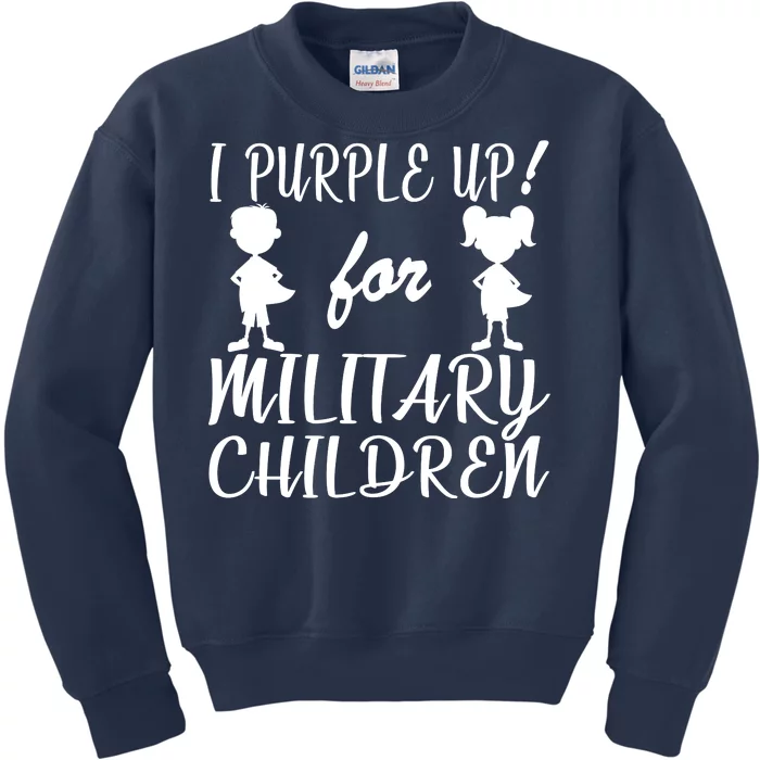 I Purple Up For Military Children Month Kids Sweatshirt