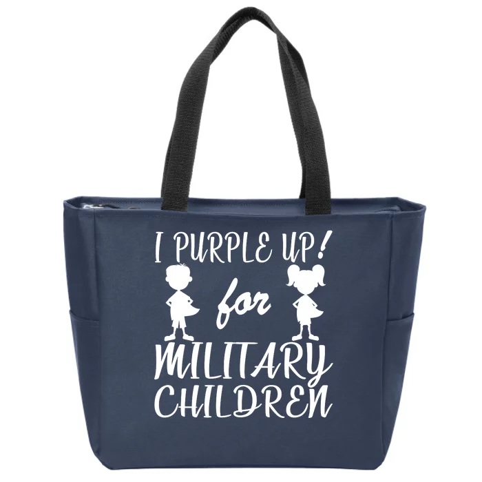 I Purple Up For Military Children Month Zip Tote Bag