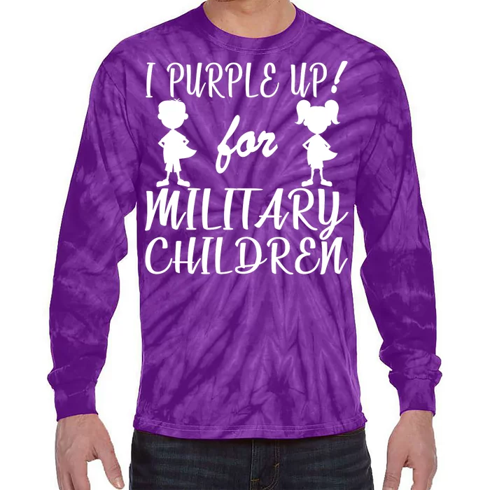 I Purple Up For Military Children Month Tie-Dye Long Sleeve Shirt