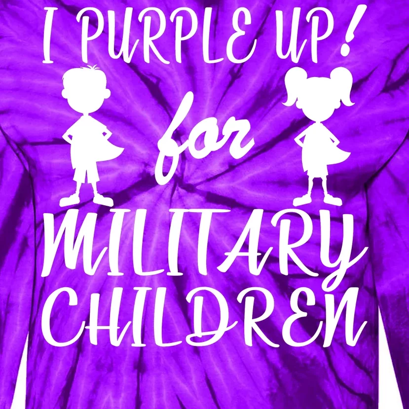 I Purple Up For Military Children Month Tie-Dye Long Sleeve Shirt