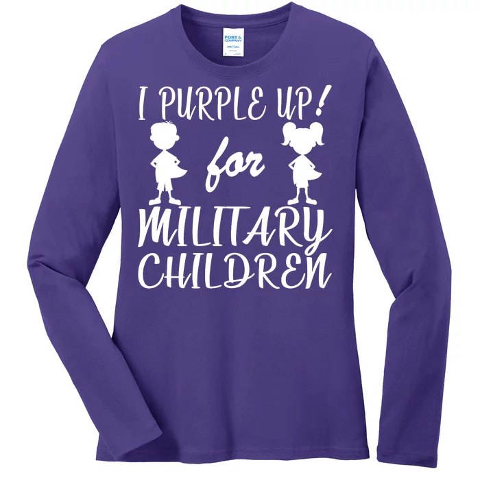 I Purple Up For Military Children Month Ladies Long Sleeve Shirt