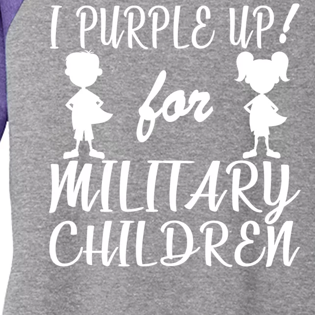 I Purple Up For Military Children Month Women's Tri-Blend 3/4-Sleeve Raglan Shirt