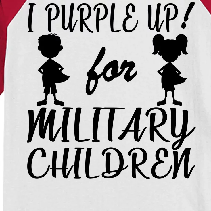 I Purple Up For Military Children Month Kids Colorblock Raglan Jersey