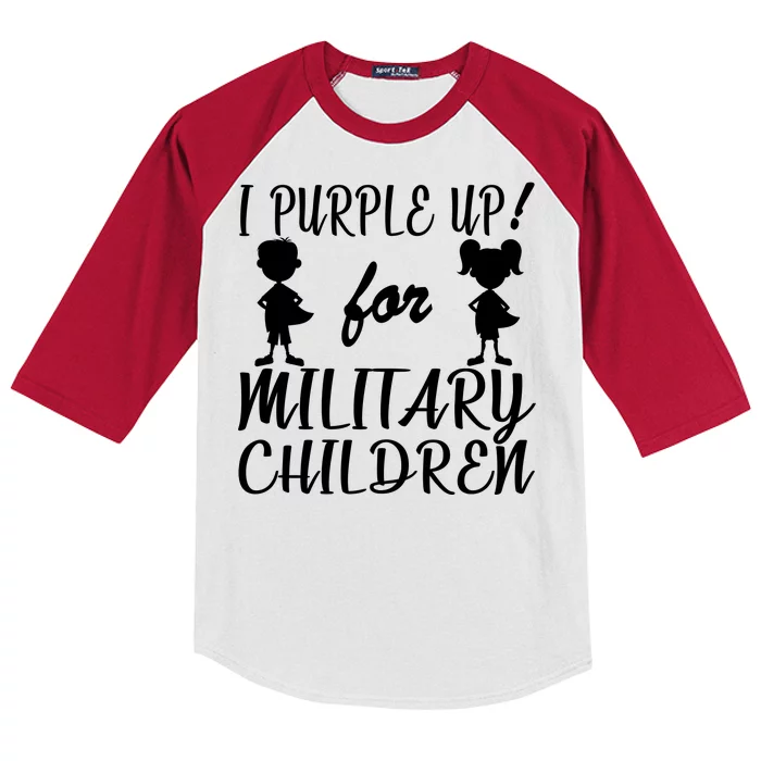 I Purple Up For Military Children Month Kids Colorblock Raglan Jersey