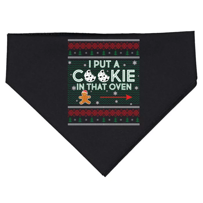 I Put A Cookie In That Oven Ugly Christmas Sweater USA-Made Doggie Bandana