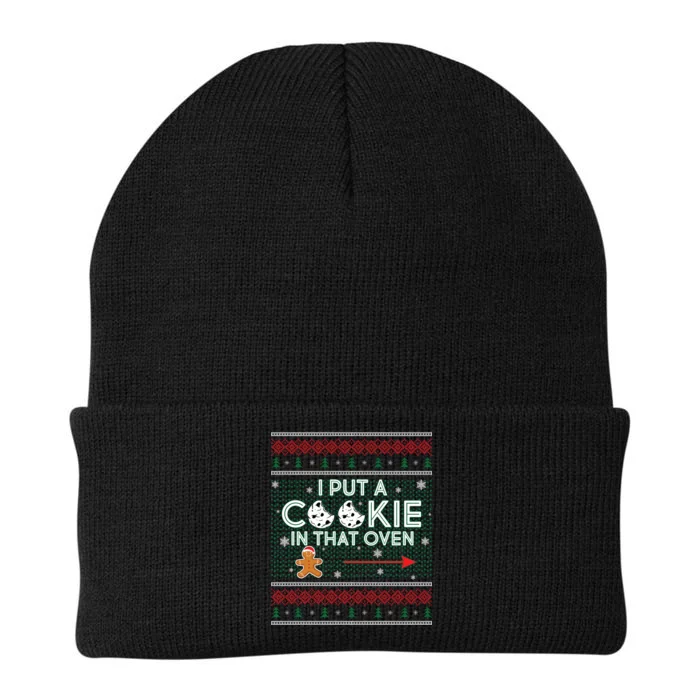 I Put A Cookie In That Oven Ugly Christmas Sweater Knit Cap Winter Beanie