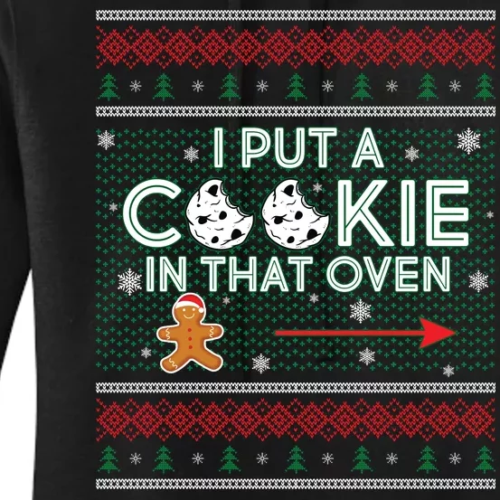 I Put A Cookie In That Oven Ugly Christmas Sweater Women's Pullover Hoodie