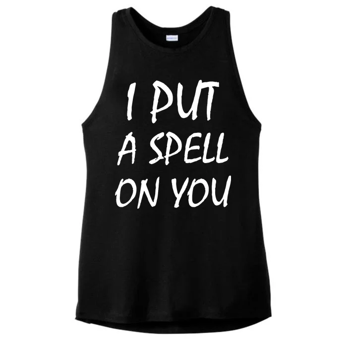 I Put A Spell On You Funny Witch Ladies Tri-Blend Wicking Tank