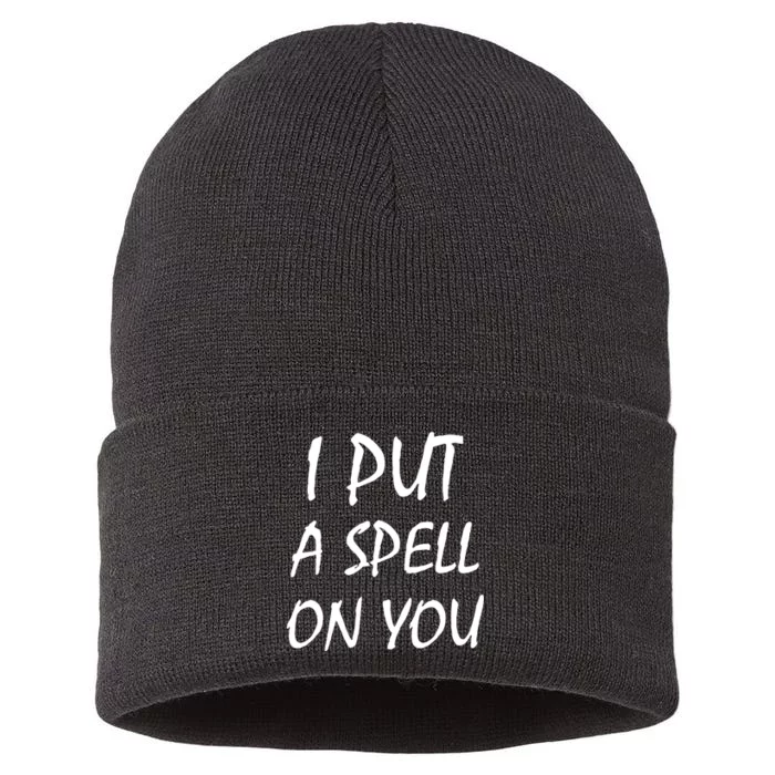 I Put A Spell On You Funny Witch Sustainable Knit Beanie