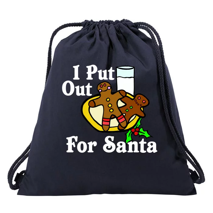 I Put Out For Santa Cookies and Milk Drawstring Bag