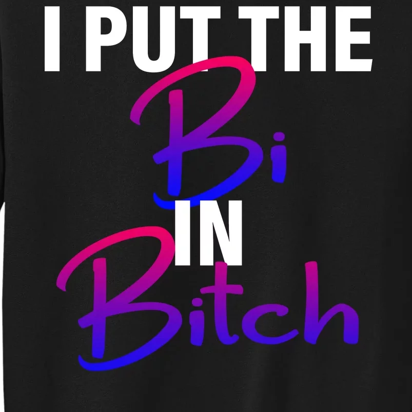 I Put The Bi In Bitch Funny Bisexual Pride Tall Sweatshirt