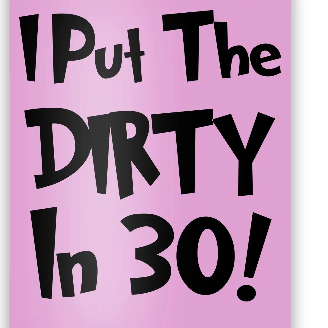 I Put The Dirty In 30 Funny Birthday Gift Poster