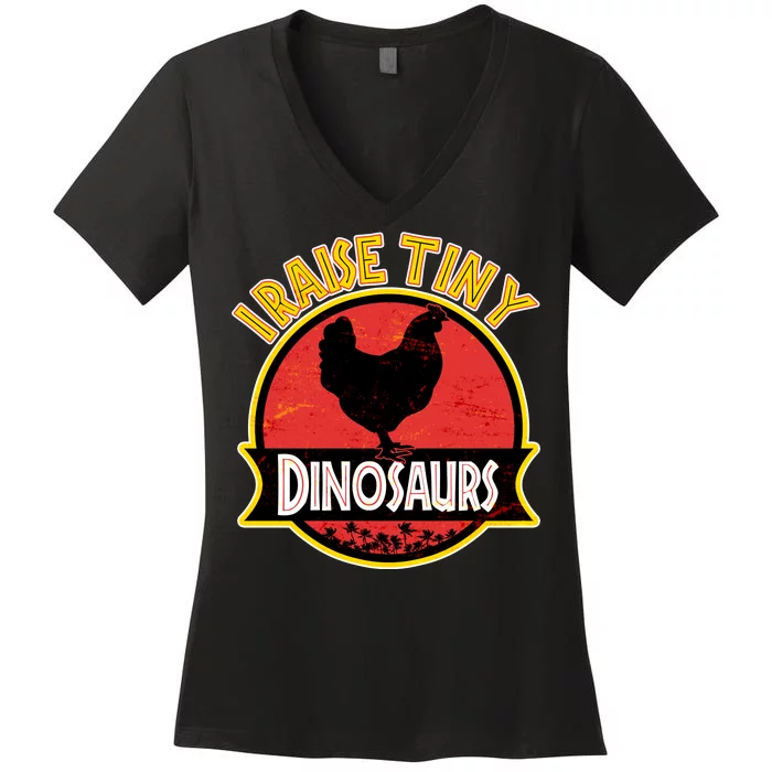 I Raise Tiny Dinosaurs Women's V-Neck T-Shirt