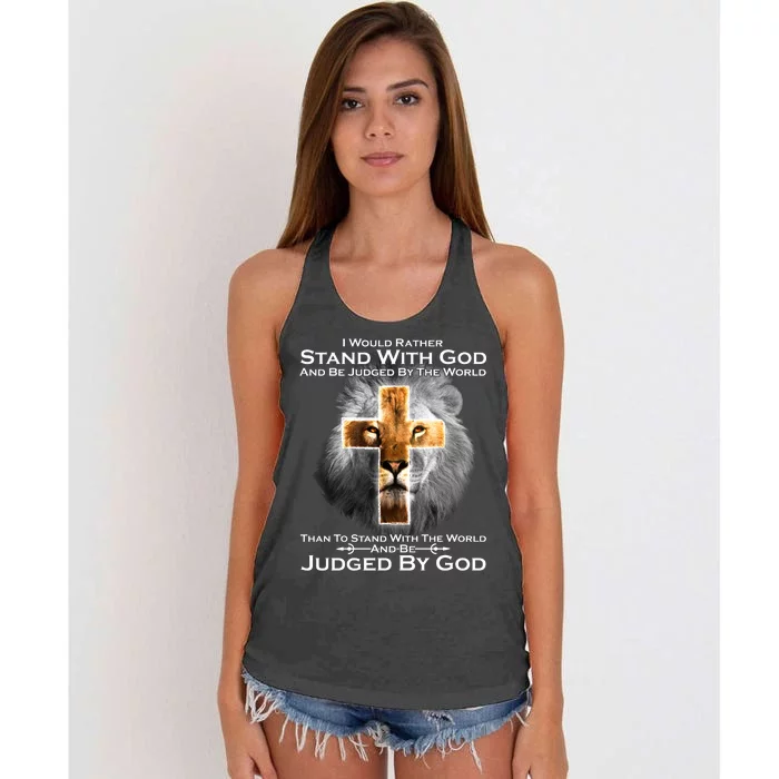 I Rather Stand With God And Be Judge By The World Women's Knotted Racerback Tank