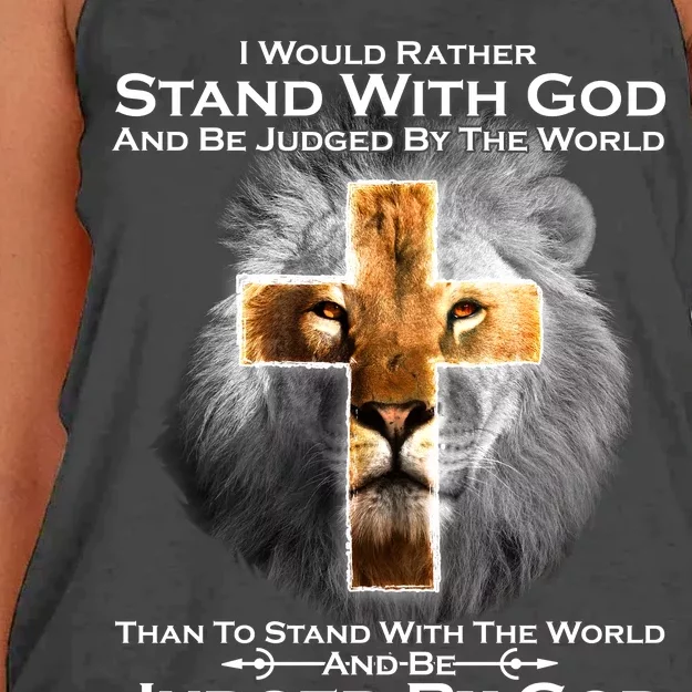 I Rather Stand With God And Be Judge By The World Women's Knotted Racerback Tank