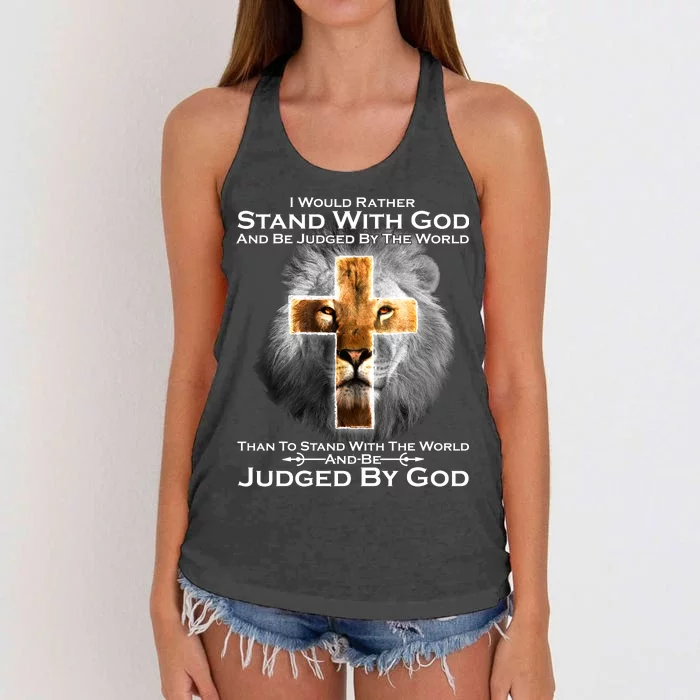 I Rather Stand With God And Be Judge By The World Women's Knotted Racerback Tank