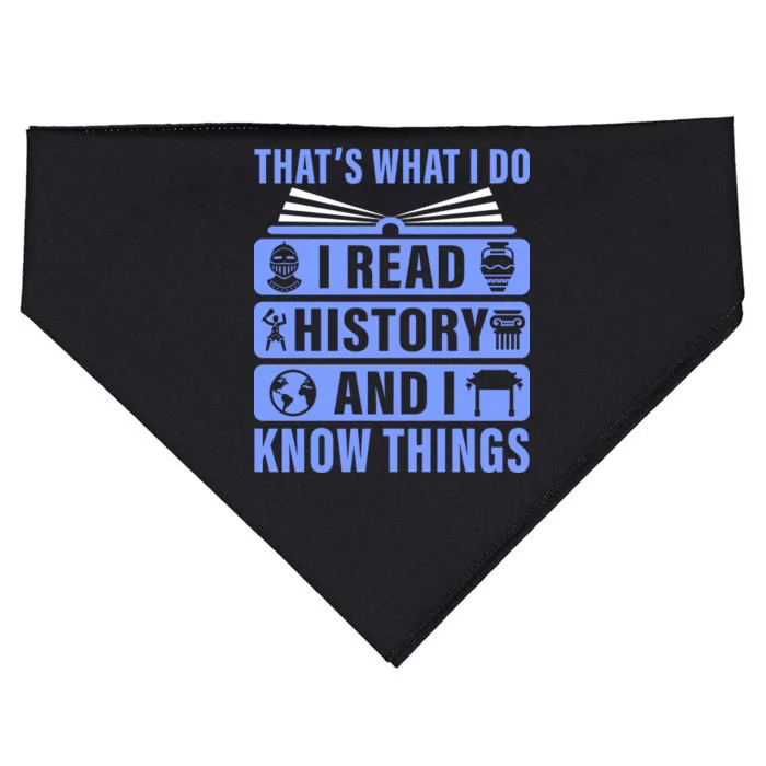 I Read History And I Know Things Funny USA-Made Doggie Bandana