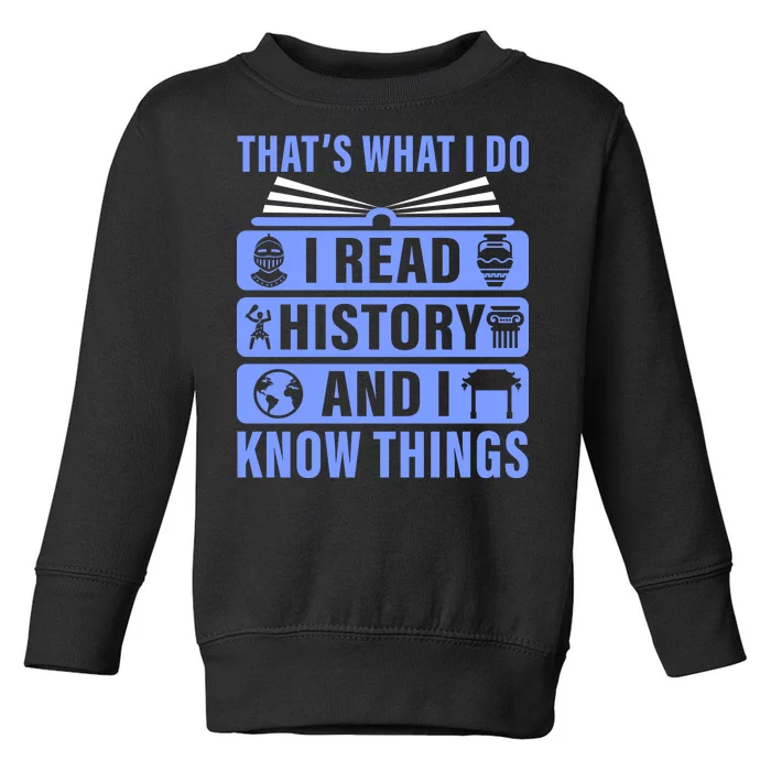 I Read History And I Know Things Funny Toddler Sweatshirt