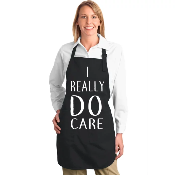 I Really Do Care Full-Length Apron With Pocket