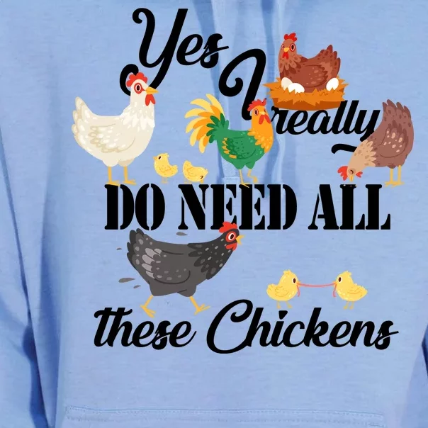 I Really Do Need All These Chickens Unisex Surf Hoodie