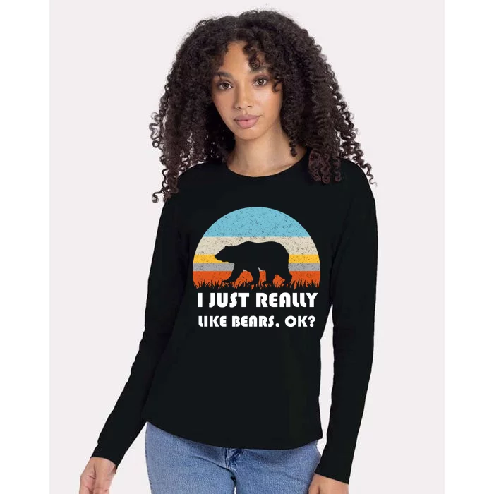 I Really Like Bears Womens Cotton Relaxed Long Sleeve T-Shirt