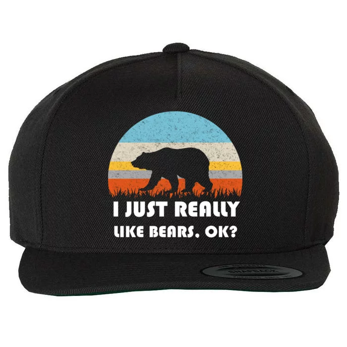 I Really Like Bears Wool Snapback Cap