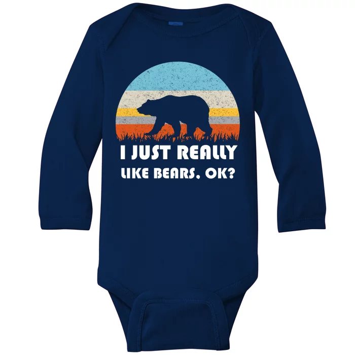 I Really Like Bears Baby Long Sleeve Bodysuit