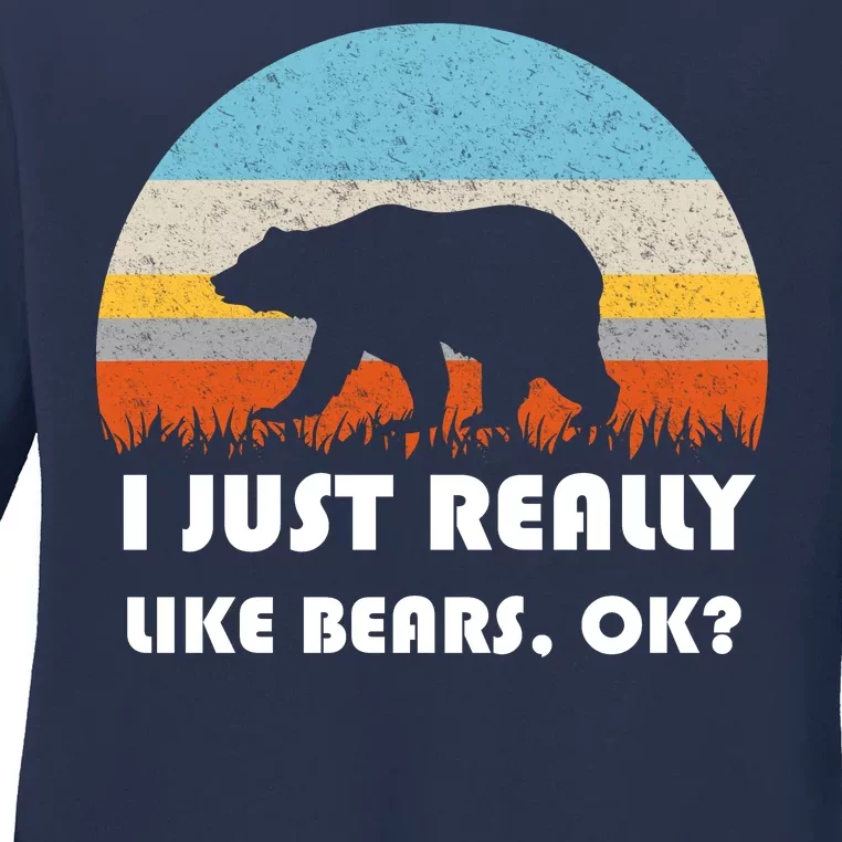 I Really Like Bears Ladies Long Sleeve Shirt