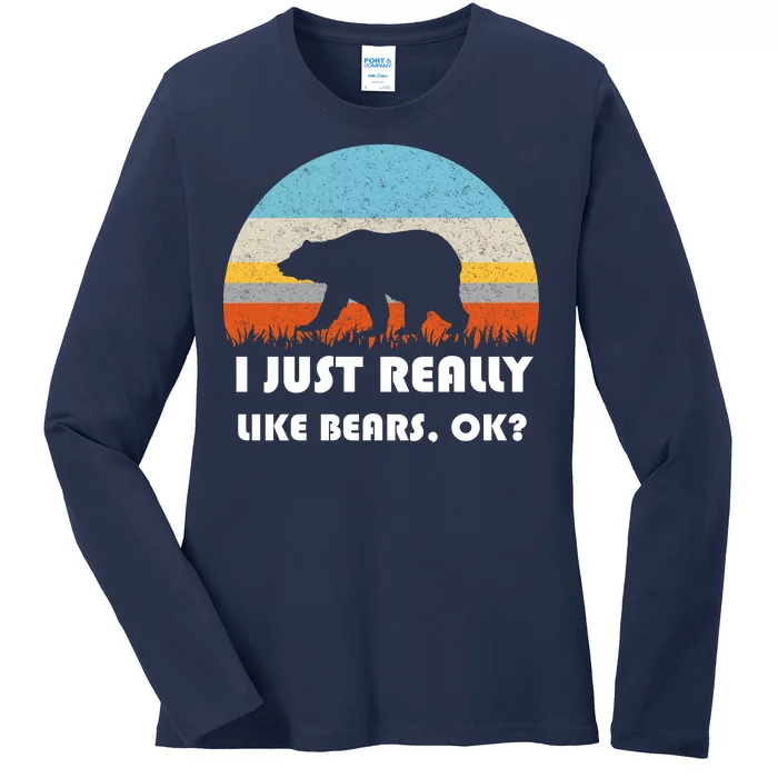 I Really Like Bears Ladies Long Sleeve Shirt