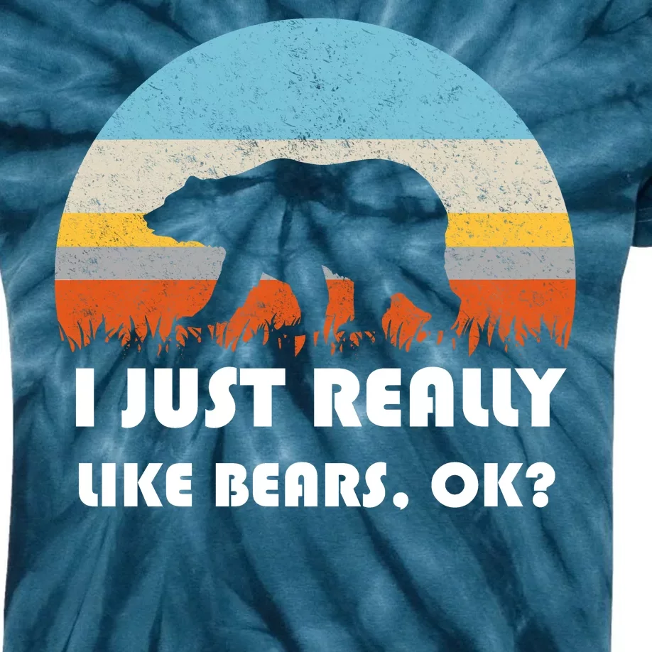 I Really Like Bears Kids Tie-Dye T-Shirt