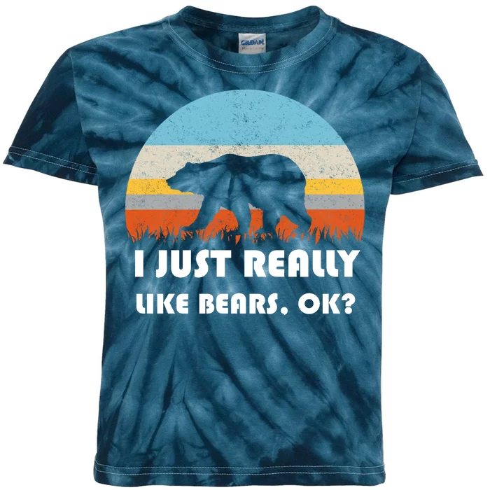 I Really Like Bears Kids Tie-Dye T-Shirt