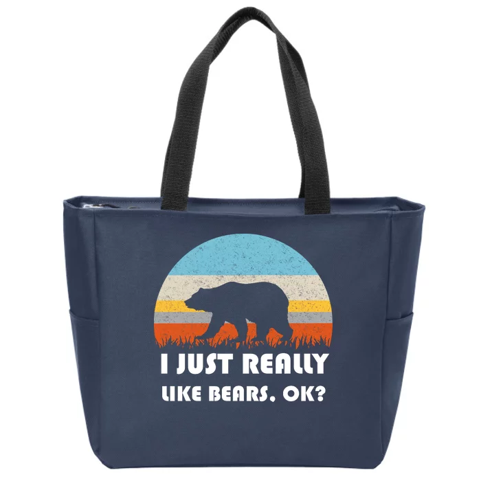 I Really Like Bears Zip Tote Bag