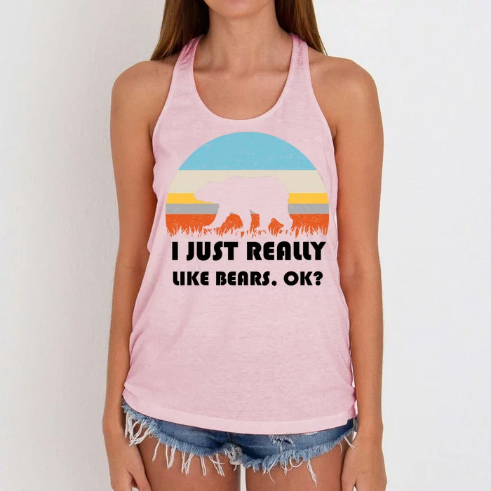 I Really Like Bears Women's Knotted Racerback Tank