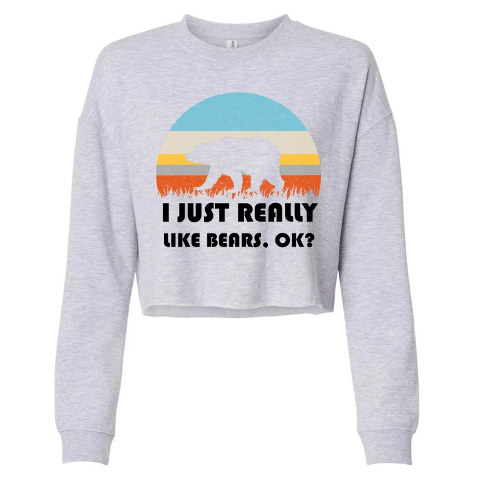 I Really Like Bears Cropped Pullover Crew