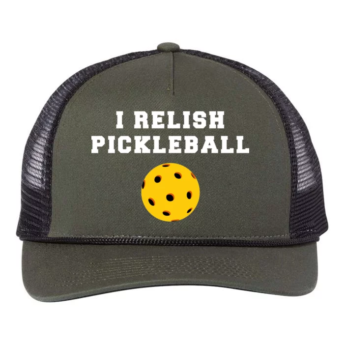 I Relish Pickleball Retro Rope Trucker Hat Cap