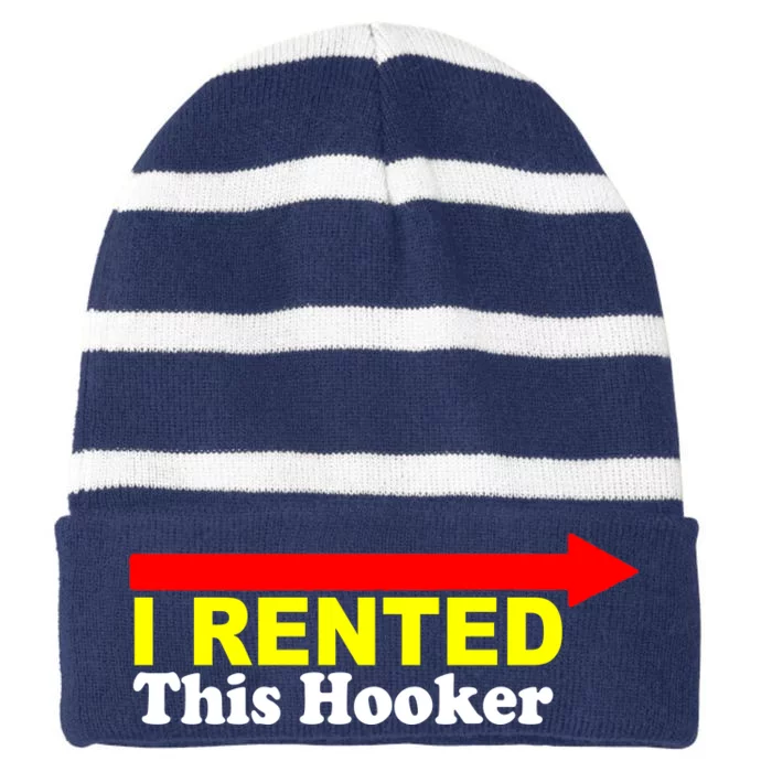 I Rented This Hooker Striped Beanie with Solid Band