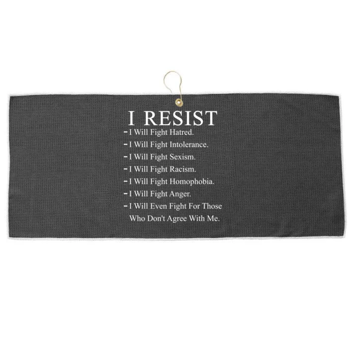 I Resist. I Will Fight. The Resistance Anti Trump Large Microfiber Waffle Golf Towel