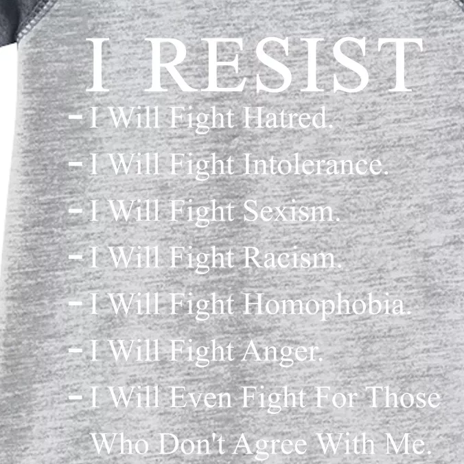 I Resist. I Will Fight. The Resistance Anti Trump Infant Baby Jersey Bodysuit