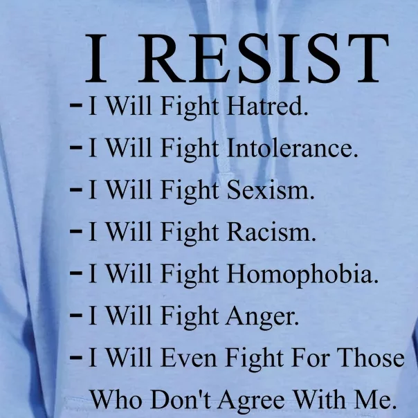 I Resist. I Will Fight. The Resistance Anti Trump Unisex Surf Hoodie